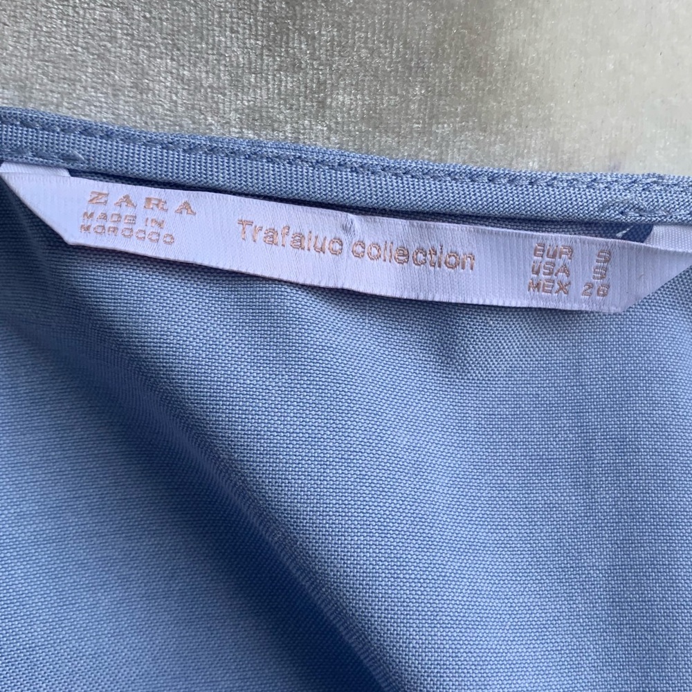Zara Trafaluc Collection Blue Tassel Blouse S - Picture 9 of 9